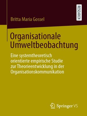 cover image of Organisationale Umweltbeobachtung